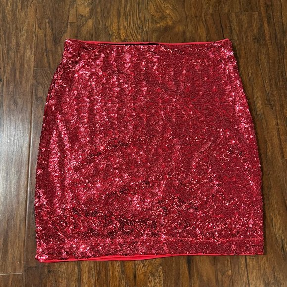 H&M Sequined Mini Skirt Pink size Small - Picture 1 of 4